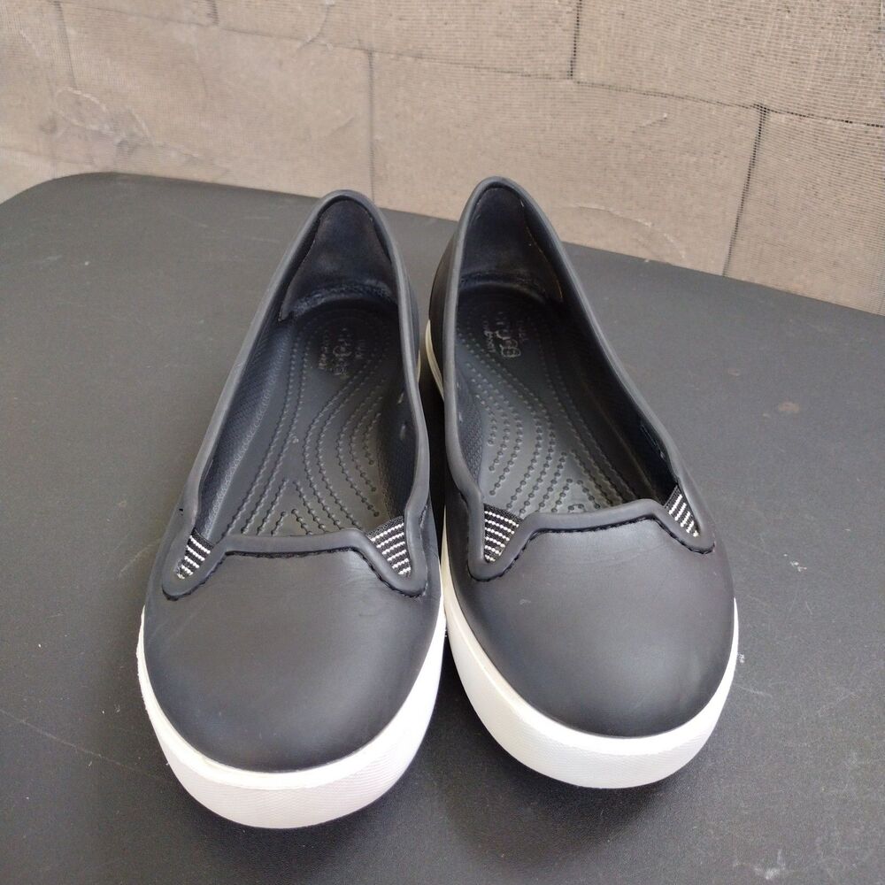 Crocs CitiLane Dual Comfort Platform Slip On Flats Womens Size 8 Black 202923